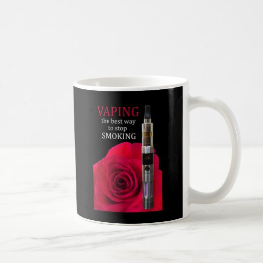 Vaping und Rose Blume Kaffeetasse (Rechts)