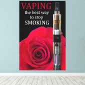 Vaping und Rose Blume Leinwanddruck (Insitu (Holzboden))