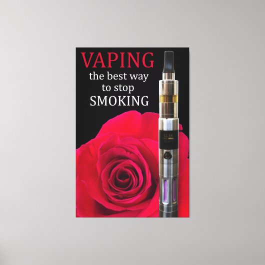 Vaping und Rose Blume Leinwanddruck (Vorderseite)