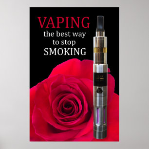 Vaping und Rose Blume Poster