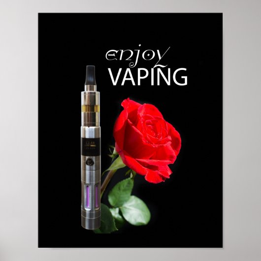 Vaping und Rose Blume Poster (Vorne)