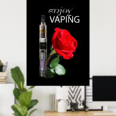 Vaping und Rose Blume Poster (Heimbüro)