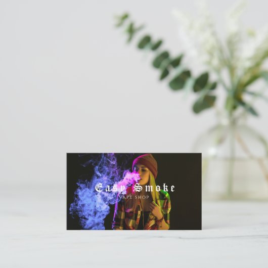 Vapor Vape Plume of Smoke Black & White Visitenkarte (Stehend Vorderseite)