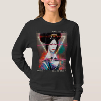 Vaporvave-Glitch-Futuristische-Kyber-Japanische-Re T-Shirt