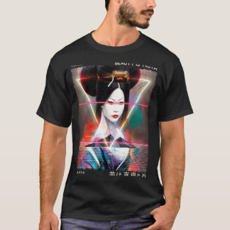Vaporvave-Glitch-Futuristische-Kyber-Japanische-Re T-Shirt