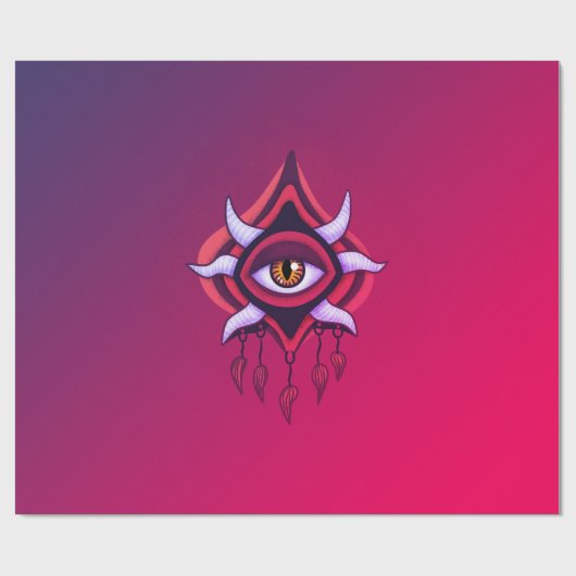 Vaporware Dämonenauge - farbenfroh gotisch Geschenkpapier (Flach)