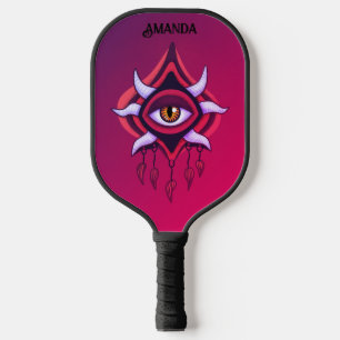 Vaporware Dämonenauge - farbenfroh gotisch Pickleball Schläger