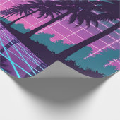 Vaporwave 80er Neon Grid Synthwave Art Poster Geschenkpapier (Ecke)