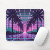 Vaporwave 80er Neon Grid Synthwave Art Poster Mousepad (Mit Mouse)