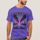 Vaporwave 80er Neon Grid Synthwave Art Poster T-Shirt (Vorderseite)