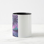 Vaporwave 80er Neon Grid Synthwave Art Poster Tasse (Zentrum)