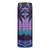 Vaporwave 80er Neon Grid Synthwave Art Poster Thermosbecher (Rückseite)