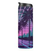 Vaporwave 80er Neon Grid Synthwave Art Poster Thermosbecher (Nach rechts gedreht)