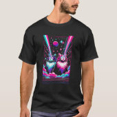 Vaporwave Aesthetic Laser Eyes Space Cat Galactic T-Shirt (Vorderseite)