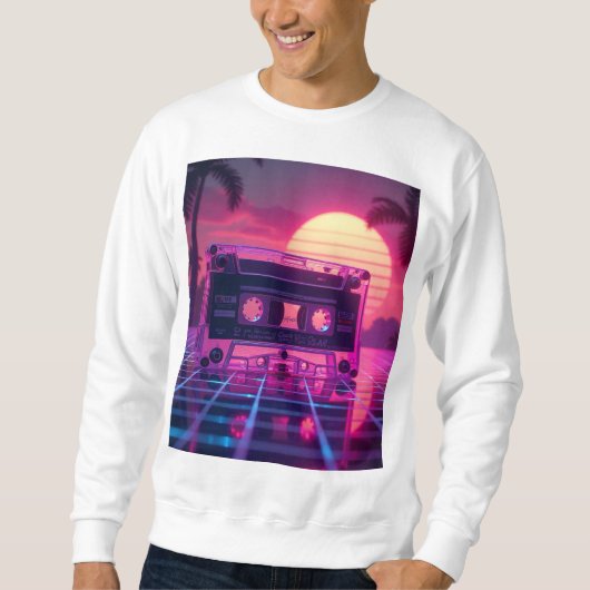 Vaporwave Aesthetic Music Design Sweatshirt (Vorderseite)