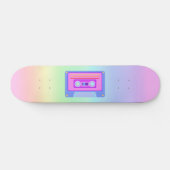 Vaporwave Aesthetic Rainbow 90s Audio Cassette Skateboard (Horizontal)
