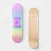 Vaporwave Aesthetic Rainbow 90s Audio Cassette Skateboard (Vorderseite)