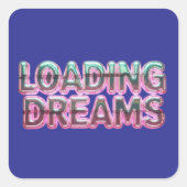 Vaporwave Aesthetics with Glitch Effect and Neon  Quadratischer Aufkleber (Vorderseite)