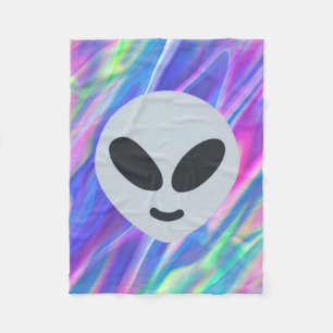 Vaporwave-Alien-Emoji Fleecedecke