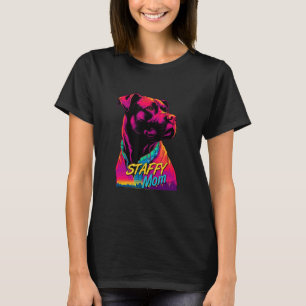 Vaporwave American Staffordshire Terrier Mama Futu T-Shirt