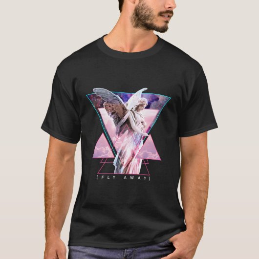 Vaporwave Angel Statue Wings Fly Away Ästhetik T-Shirt (Vorderseite)