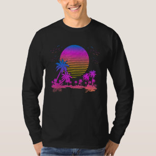 Vaporwave Art Palms Retro 80er Ästhetischer Sonnen T-Shirt