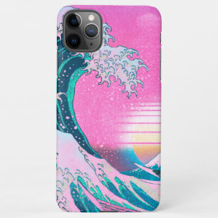 Vaporwave Ästhetik Great Wave Off Kanagawa Sunset iPhone 11Pro Max Hülle