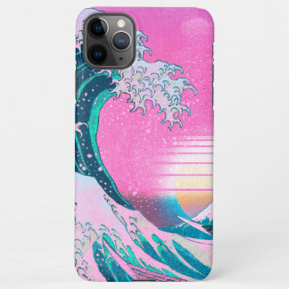 Vaporwave Ästhetik Great Wave Off Kanagawa Sunset iPhone 11Pro Max Hülle