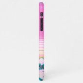 Vaporwave Ästhetik Great Wave Off Kanagawa Sunset iPhone Hülle (Linke Seite)