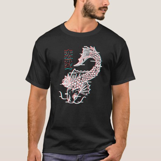 Vaporwave Ästhetik Japanisch Koi Fisch T-Shirt (Vorderseite)