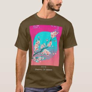 Vaporwave Ästhetik Japanisch Sakura Cherry Blossom T-Shirt