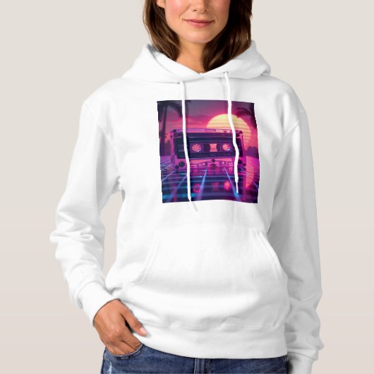 Vaporwave-Ästhetik-Musikdesign Hoodie (Vorderseite)