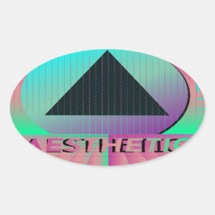 Vaporwave-Ästhetik Ovaler Aufkleber