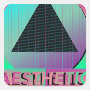 Vaporwave-Ästhetik Quadratischer Aufkleber