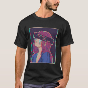 Vaporwave Ästhetik Sad Anime Girl Japanese Offlin T-Shirt