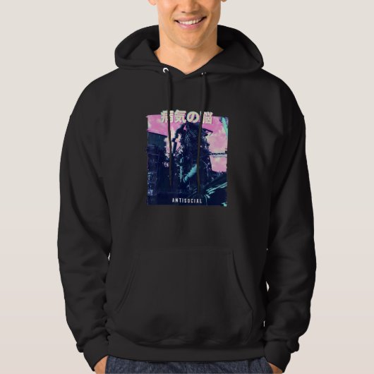 Vaporwave-Ästhetische Glitch 80er Retro-Maschine Hoodie (Vorderseite)