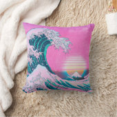 Vaporwave Ästhetische Große Welle Kissen (Decke)