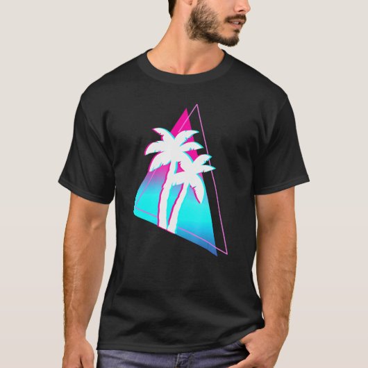 Vaporwave Ästhetische Palmen der 90er Jahre Art Tr T-Shirt (Vorderseite)