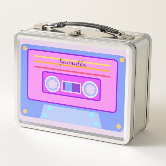 Vaporwave ästhetische Retro Pink 90er Audio Casset Metall Brotdose (Vorderseite)