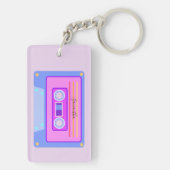 Vaporwave ästhetische Retro Pink 90er Audio Casset Schlüsselanhänger (Rückseite)