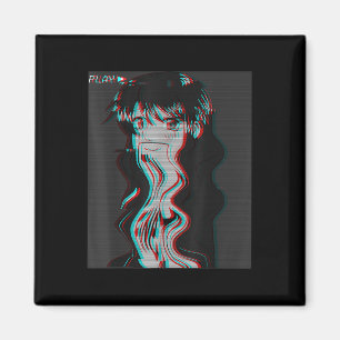 Vaporwave ästhetische Sad Anime Girl Retro Eboy Eg Magnet