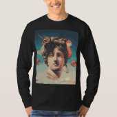 Vaporwave ästhetische Statue-Mann-langes T-Shirt (Vorderseite)