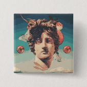 Vaporwave ästhetischer Statue-Knopf Button (Vorderseite)