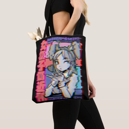 Vaporwave ästhetisches japanisches Retro Anime Gir Tasche (Von Nahem)