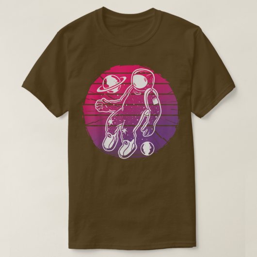 Vaporwave astronaut floating net to some planets, T-Shirt (Design vorne)