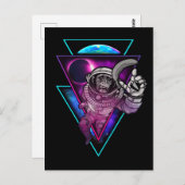 Vaporwave Astronauten Weltraum Art Monkey Banane Postkarte (Vorne/Hinten)