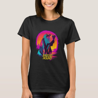 Vaporwave Basset Hound Retro Futuristic Basset Hou T-Shirt