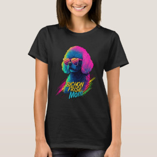 Vaporwave Bichon Frise Mama Futuristic Bichon Fris T-Shirt