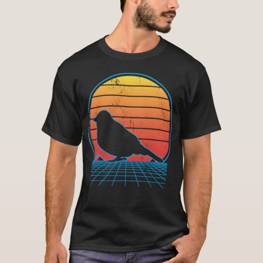 Vaporwave Bird Lover Vogelbeobachtung Bird Whisper T-Shirt (Vorderseite)