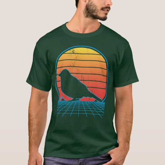 Vaporwave Bird Lover Vogelbeobachtung Bird Whisper T-Shirt (Vorderseite)